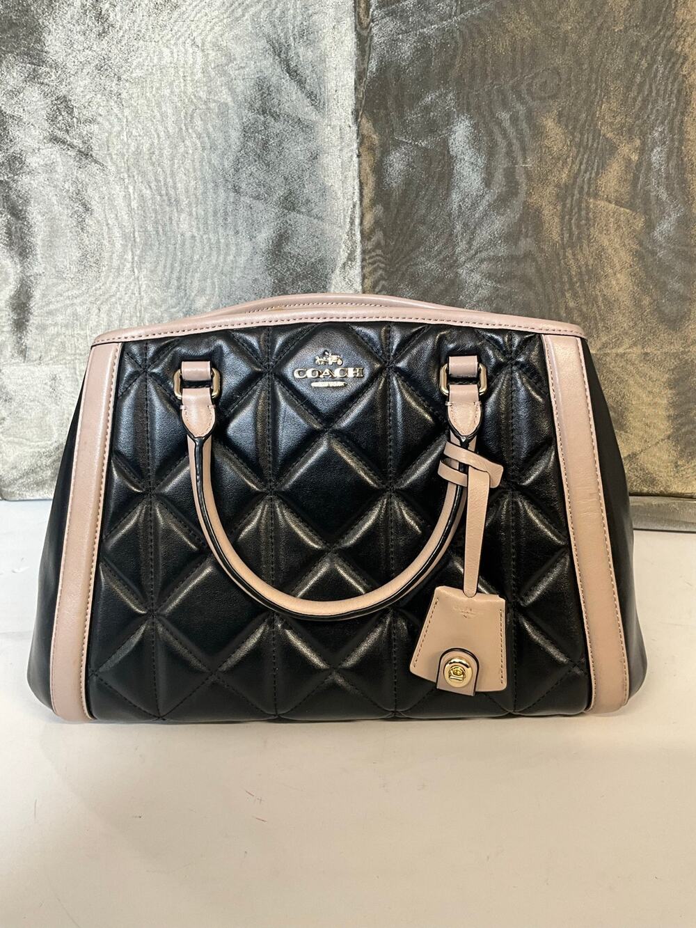 COACH SMALL MARGOT CARRYALL IN QUILTED COLORBLOCK LEATHER